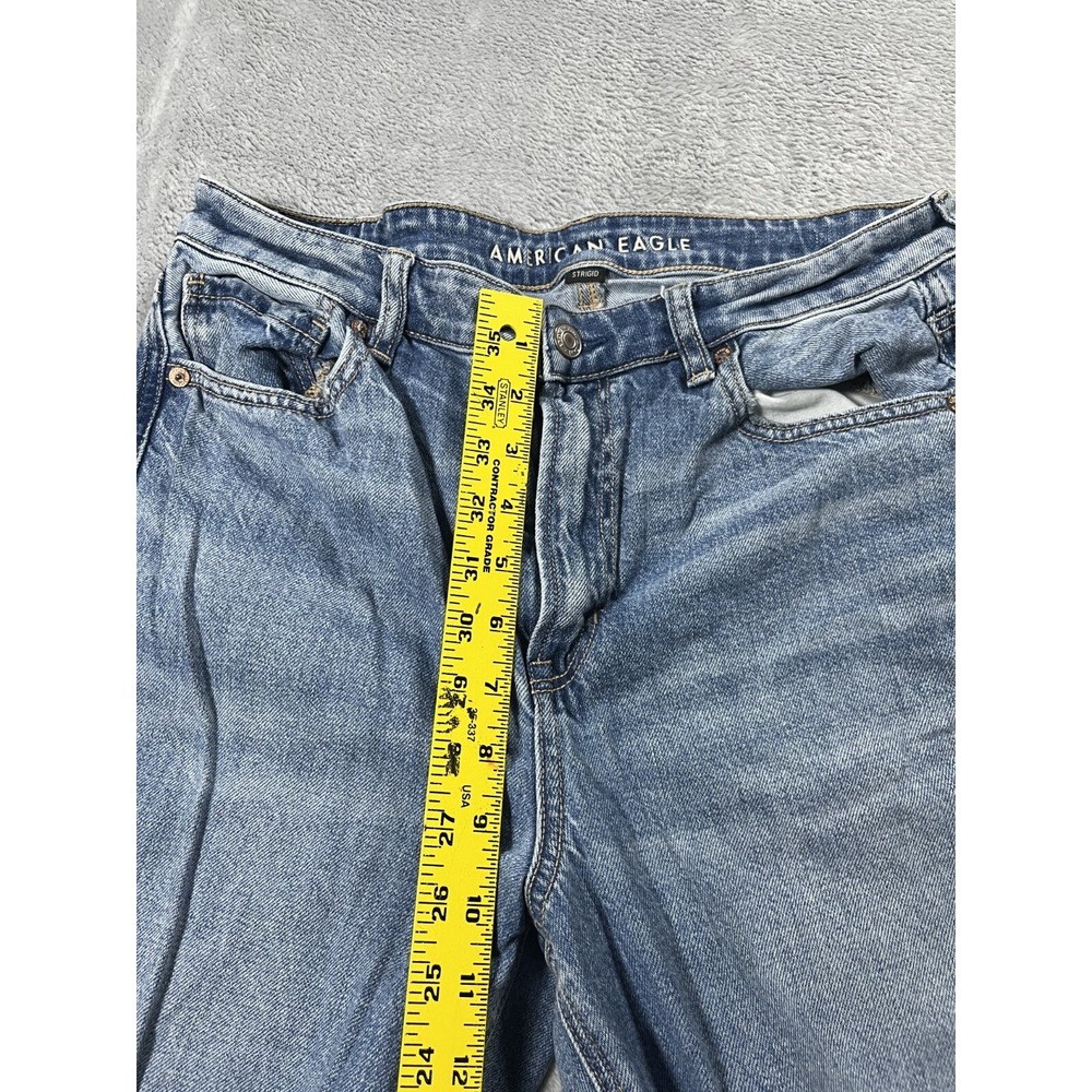 New American Eagle Jeans Women 10 Blue Distressed Highest Rise Mom Jean - Picture 7 of 14